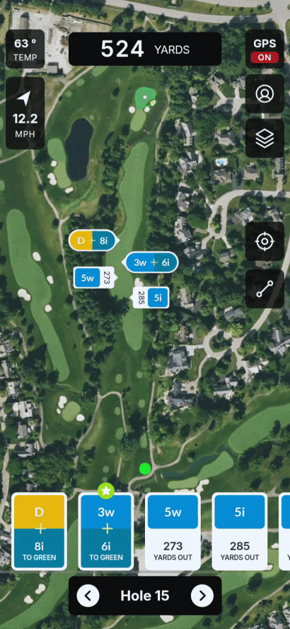 Swing100 in-app shot planning